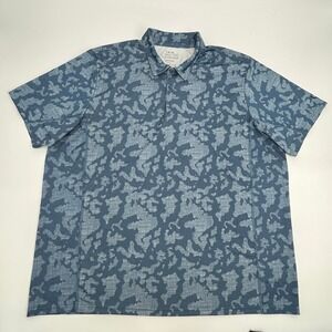 Huk Performance Fishing Polo Shirt Men's XXXL 3XL Blue Camo‎ Short Sleeve